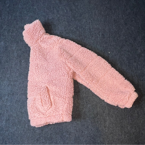 Sage Collective Blush Pink High Pile Pullover Fleece Zip Collar Kangaroo Pocket - Picture 8 of 14